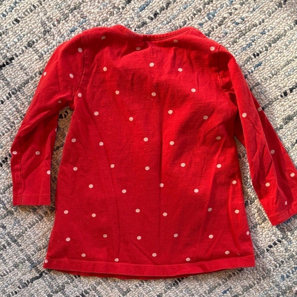 Mini Boden Girls Red Polka Dot Reindeer Tunic Dress Long Sleeve 3-4Y 104cm - Picture 3 of 3